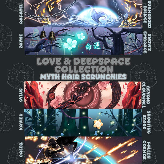 Love & Deepspace Myth Scrunchies | Hair ties | Sylus, Caleb, Zayne, Rafayel, Xavier |