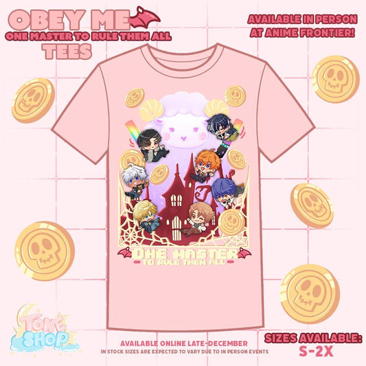 One Master To Rule Them All Tees | Obey Me! | Mammon, Lucifer, Satan, Levi, Asmo, Belphie, Beel