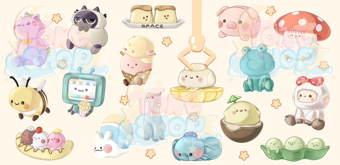 Crane Machine Plushie Clear Glass Can Cup